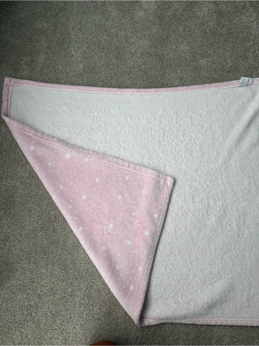HB Hudson Baby White Stars Pink Baby Blanket